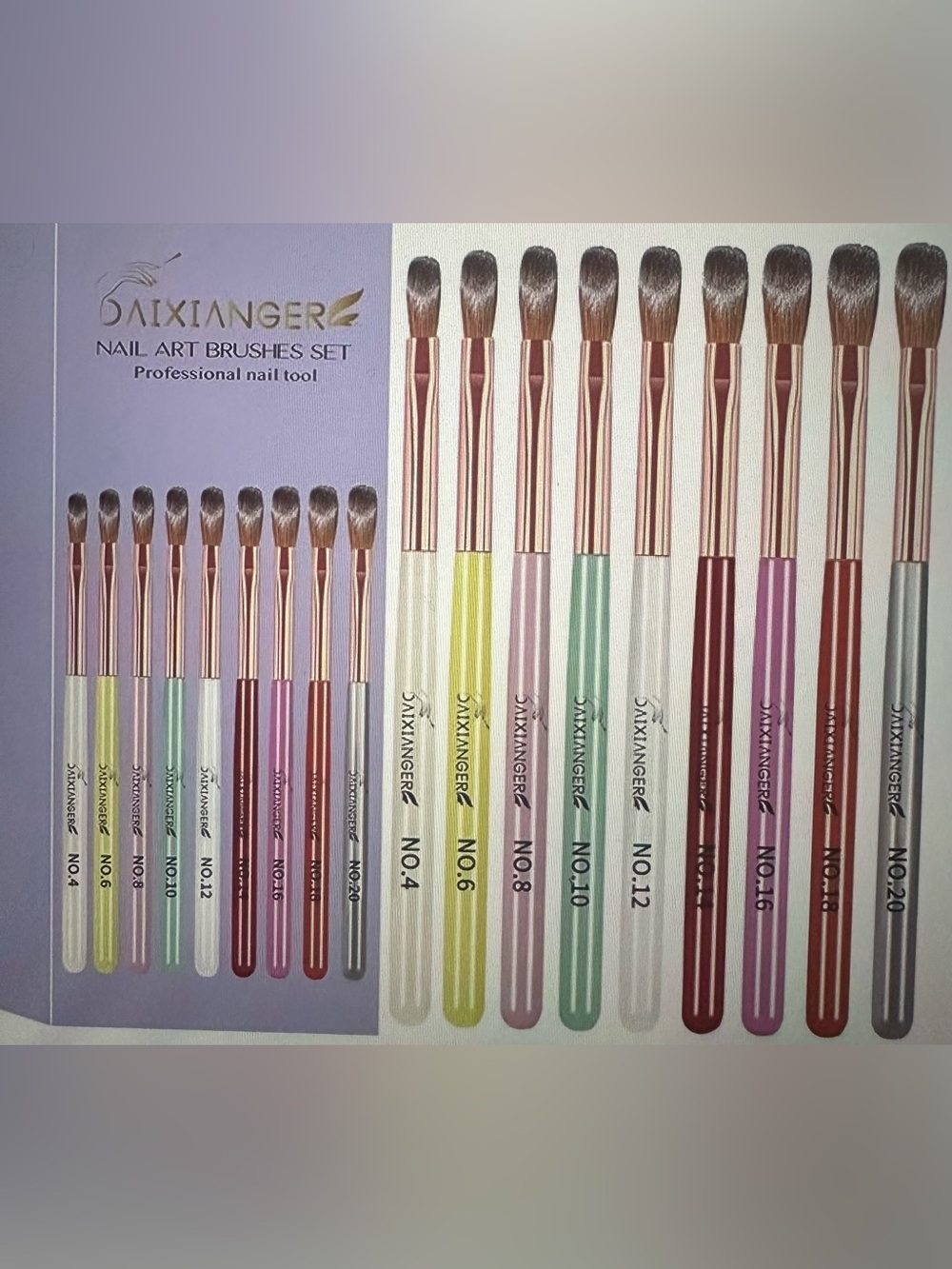 XIANGER Nail Art Brush Set - Multicolor Handles